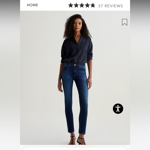 Ag Adriano Goldschmied Denim - AG Adriano Goldschmied Dark Blue Cigarette Leg Prima